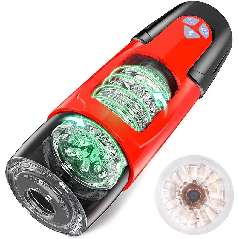 Hot Selling Fully Automatic Men's Sex Toy Video Male Masturbator with Thrusting Blow Job Sucking Rotating Cup Handsfree