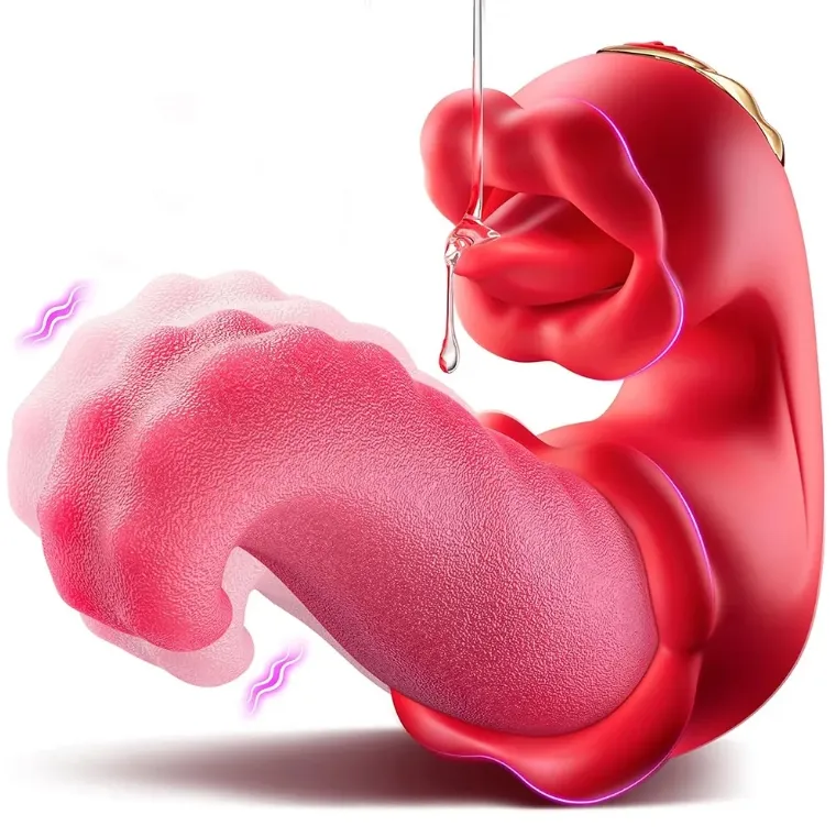 2 in 1 Tongue Licking Vibrator G Spot Clitoral Stimulator Dildo Strong Swing Women Tongue Vibrator Sex Toys for Women