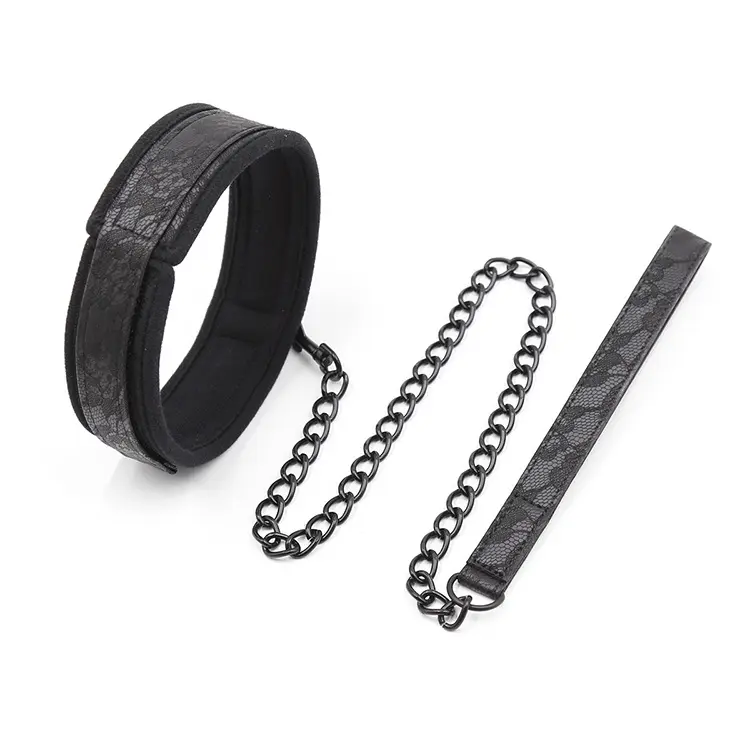 BDSM Bondage Lace Sexy Choker Sex Restraints Collar and Leash for Women
