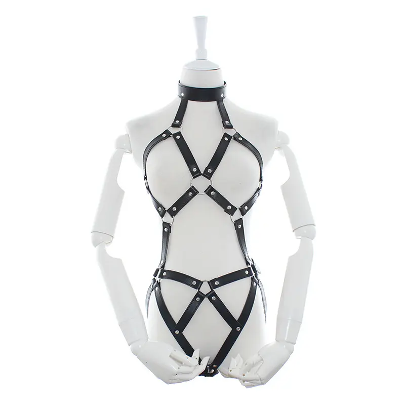 BDSM Bondage Leather BodySuit for Women Hollow Out Sexy Lingerie Harness Adult Sex Products SM Sex Toys