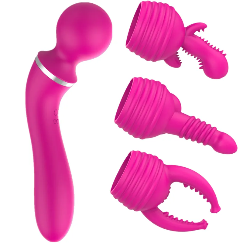 AV Stick Charging 3 Head Sex Toys for Woman G-spot Massager Dual Motor Dildo Vibrator Silicone Powerful Wand