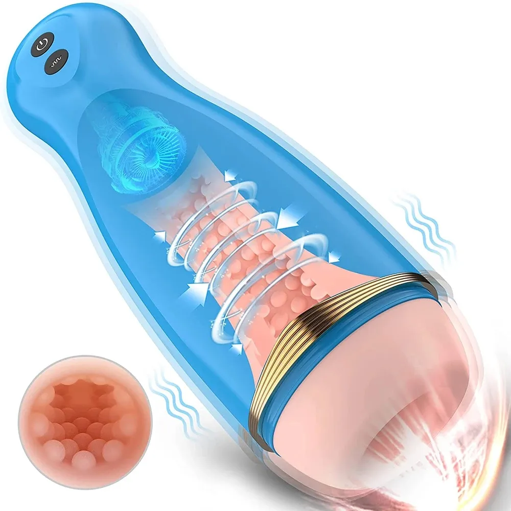 Automatic Male Masturbator Vagina Real Pussy Pocket Electric Vibration Massage Voice Interact Machine Sex Toy