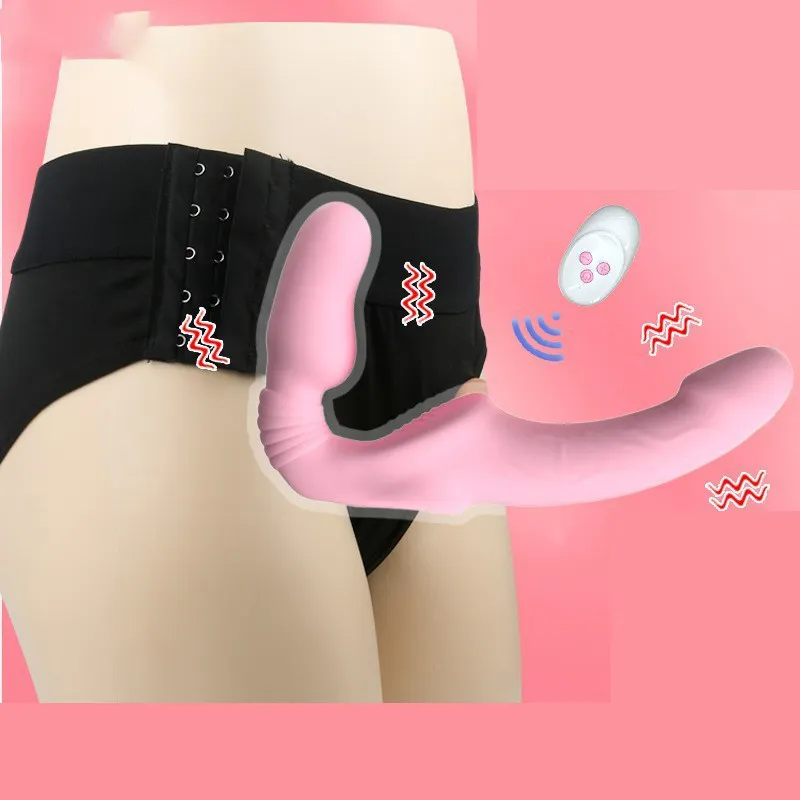 Double-Headed Wearable Vibrating Dildo for Adults Remote Control Special Sex Toy for Lesbians