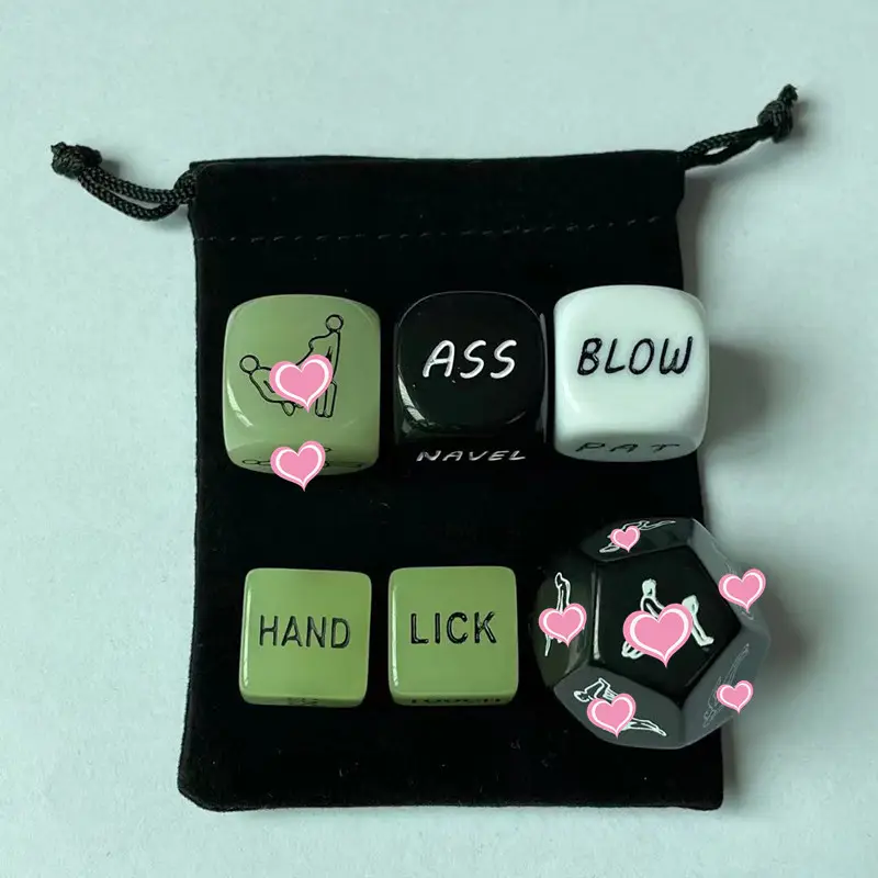 Romantic Naughty Dice Set Romantic Naughty Dice Set Couple Game Choices Adults Funny Glow in the Dark Love Dice