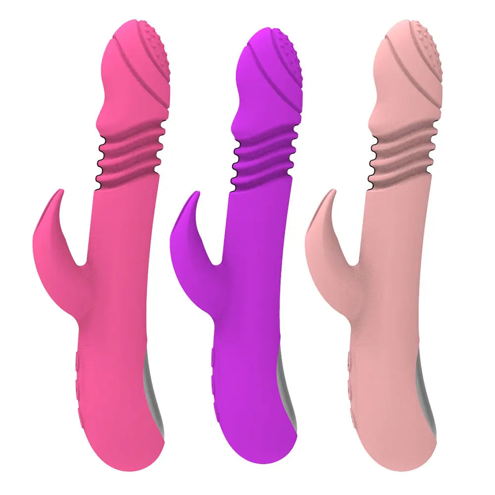 Wireless Telescoping Rabbit Vibrator with G-Spot and Clitoral Stimulation for Female Masturbation