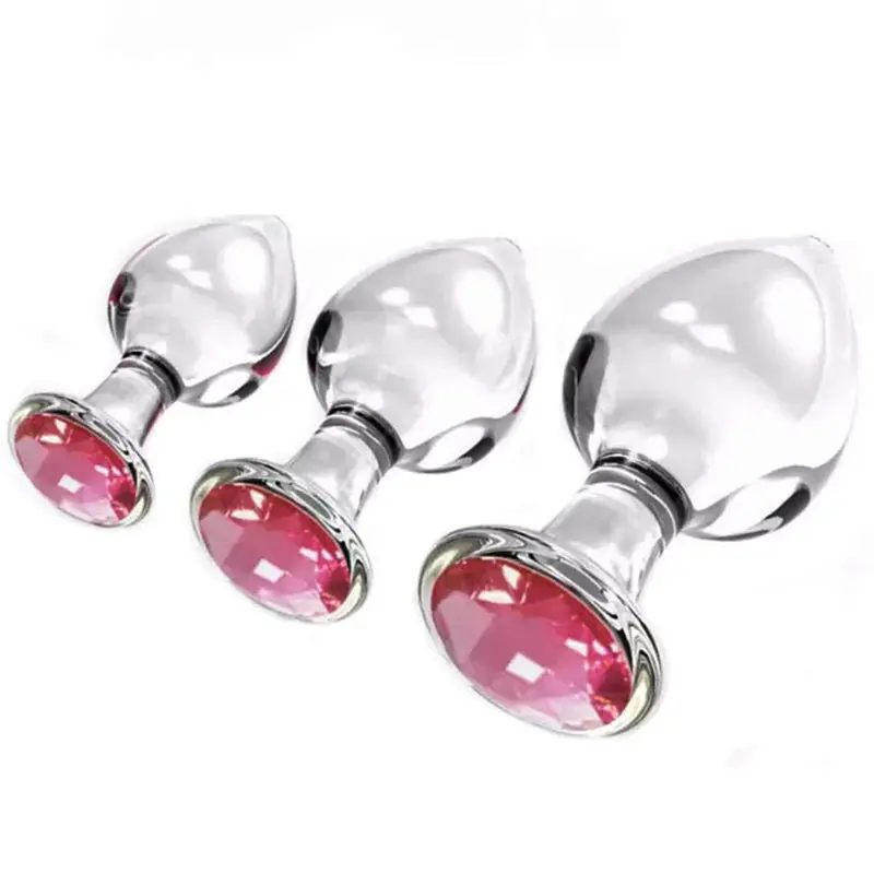 3Pcs Sets Anal Plug Sex Toys Transparent Crystal Jewel Diamond Glass Anal Butt Plug for Beginner Men Women