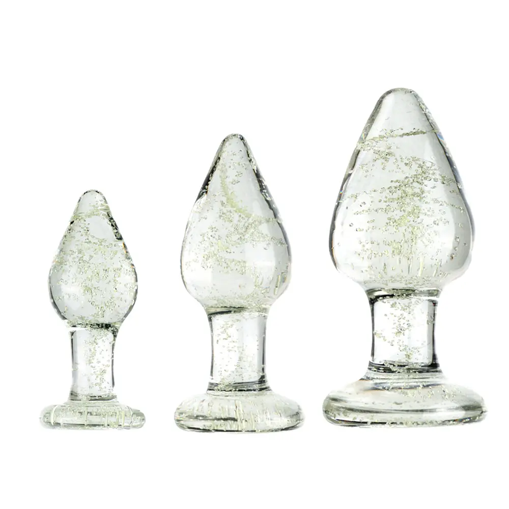 New Design Luminous Large Glass Butt Plug Anal SM Adults With Crystal Glass Enlarged Anal Plug