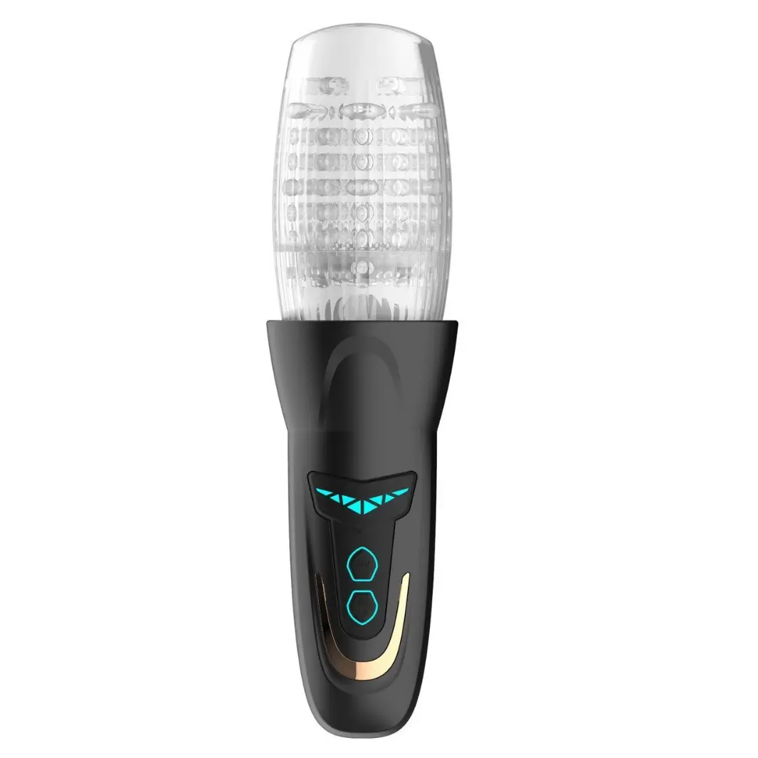 USB Rechargeable Deep Throat Spinning Vibrating Automatic Male Stroker Rotating Transparent Masturbator Cup for Men Rose Sex Toy