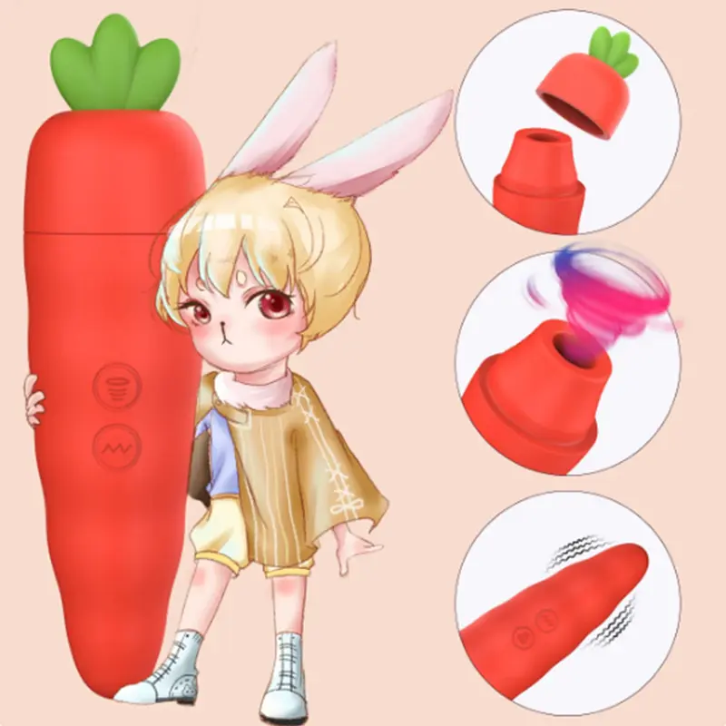 Carrot Vibrators Wholesale Silicone Carrot Stick 10 Function Rechargeable Suction Massager