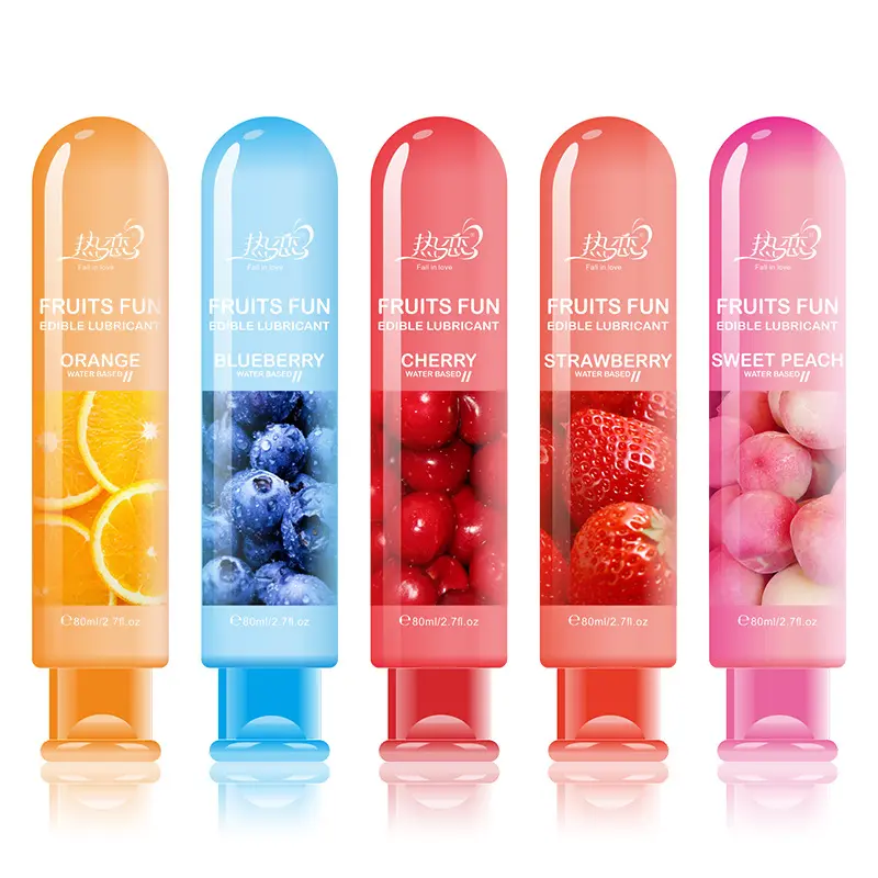 Hot Sell Fruits Fun Edible Sex Lubricants Water Based Body Lubricants Oil Sex