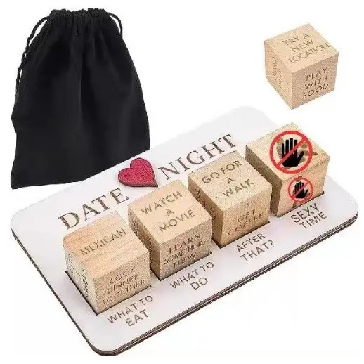 Fun Dating Decision Sex Toys Couple Date Night Wooden Dice with Free Gift Bag
