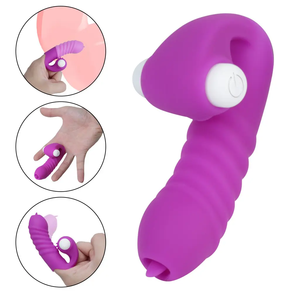 Hot Selling Women's Small Mini Massage Stick Sexy Finger Cover Nipple Clitoral Tongue Licking Vibrator for Vaginal Massages