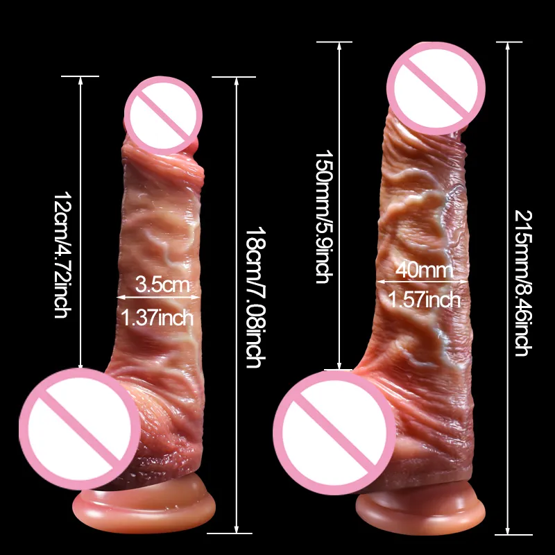 Brown Liquid Silicone Dildo Artificial Penis Realistic Dildo Sex Toy for Woman Lifelike Remote Thrusting Silicone Dildo Vibrator