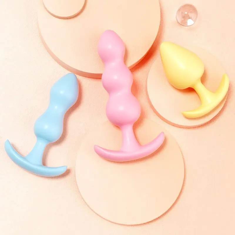 Anal Plug Toy Jelly Silicone Anal Plug with Big Bead Sexy Adult Sex Products for Anus Training