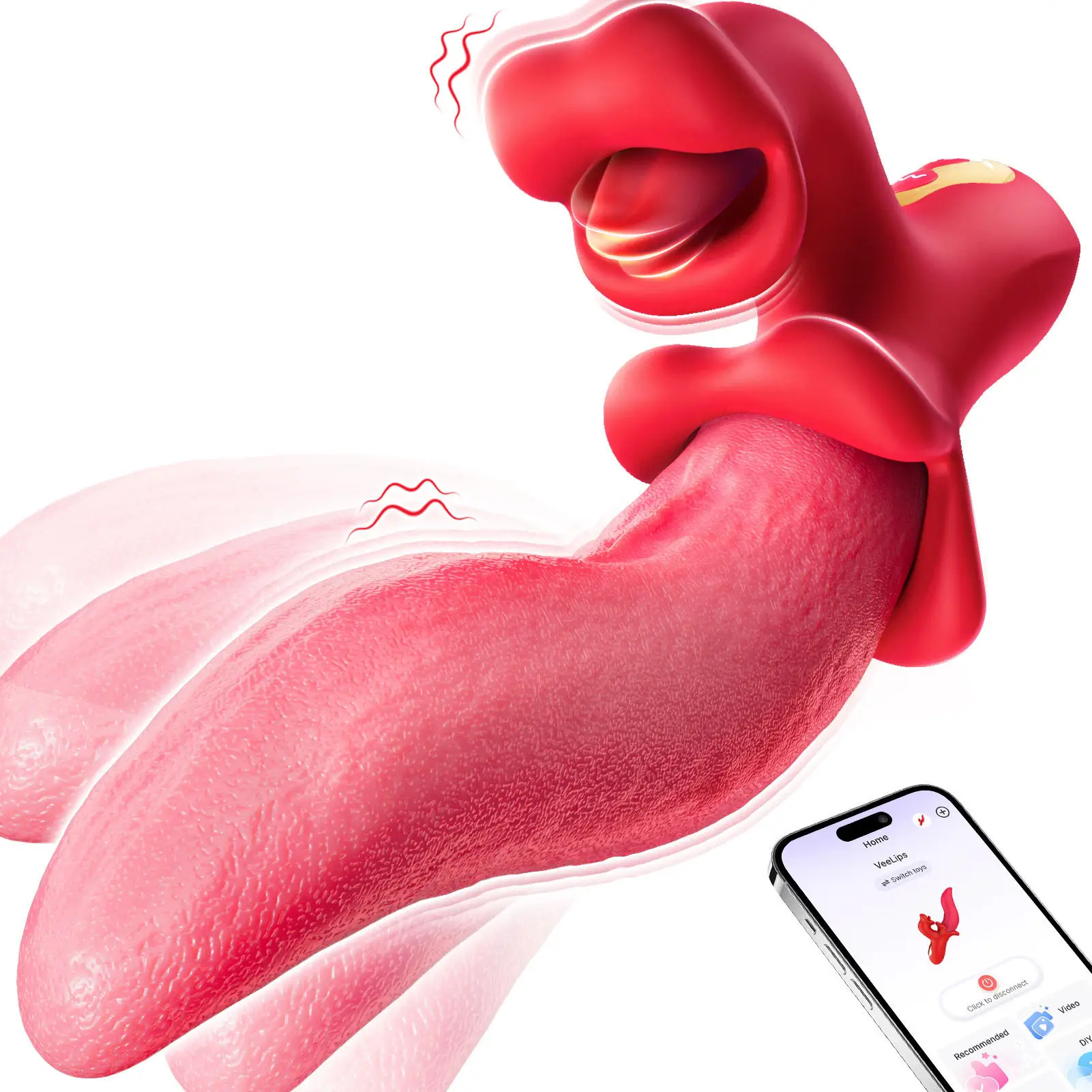 2 in 1 Tongue Licking Vibrators Sex Toys Vaginal Stimulation 9 Frequency Vibration Masturbation Sex Toys for Women