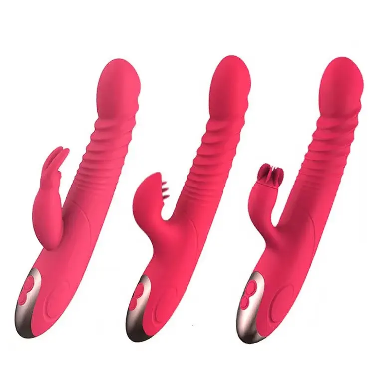 Waterproof Silicone Rabbit Dildo Vibrator Telescopic Thrusting G-Spot Vibrating Features for Women's Adult Sex Male Masturbation