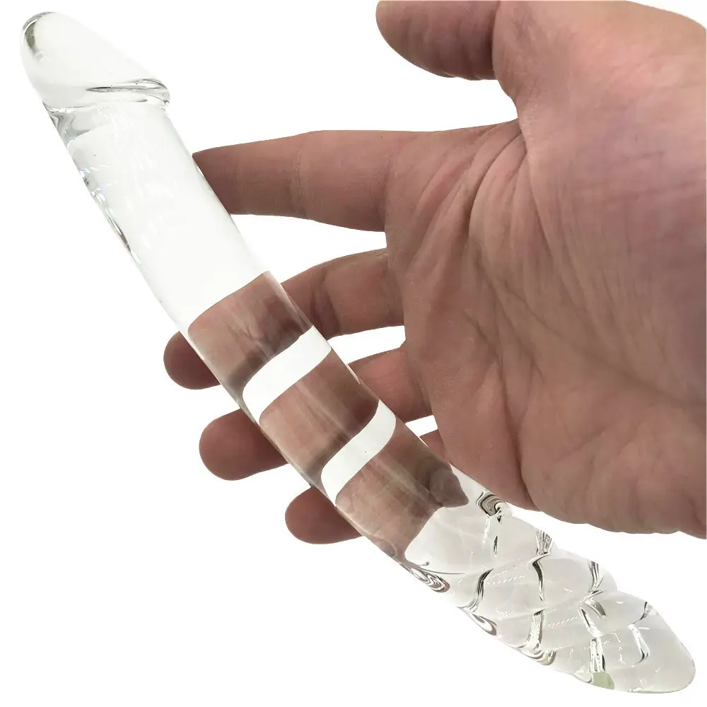 Crystal Glass Double Head Phallus for Female Masturbation Sex Tool Anal Stuffed Adult Toy