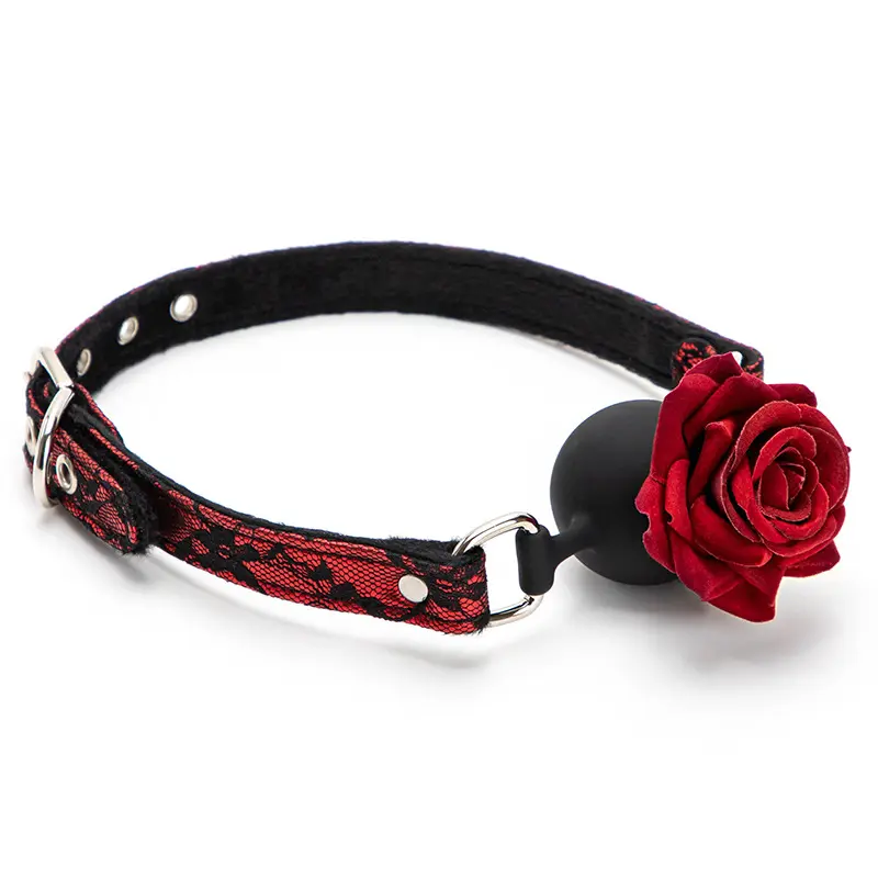 Bondage Toys BDSM Rose Flower Silicone Mouth Ball Gags Adult BDSM Gay Sex Toys