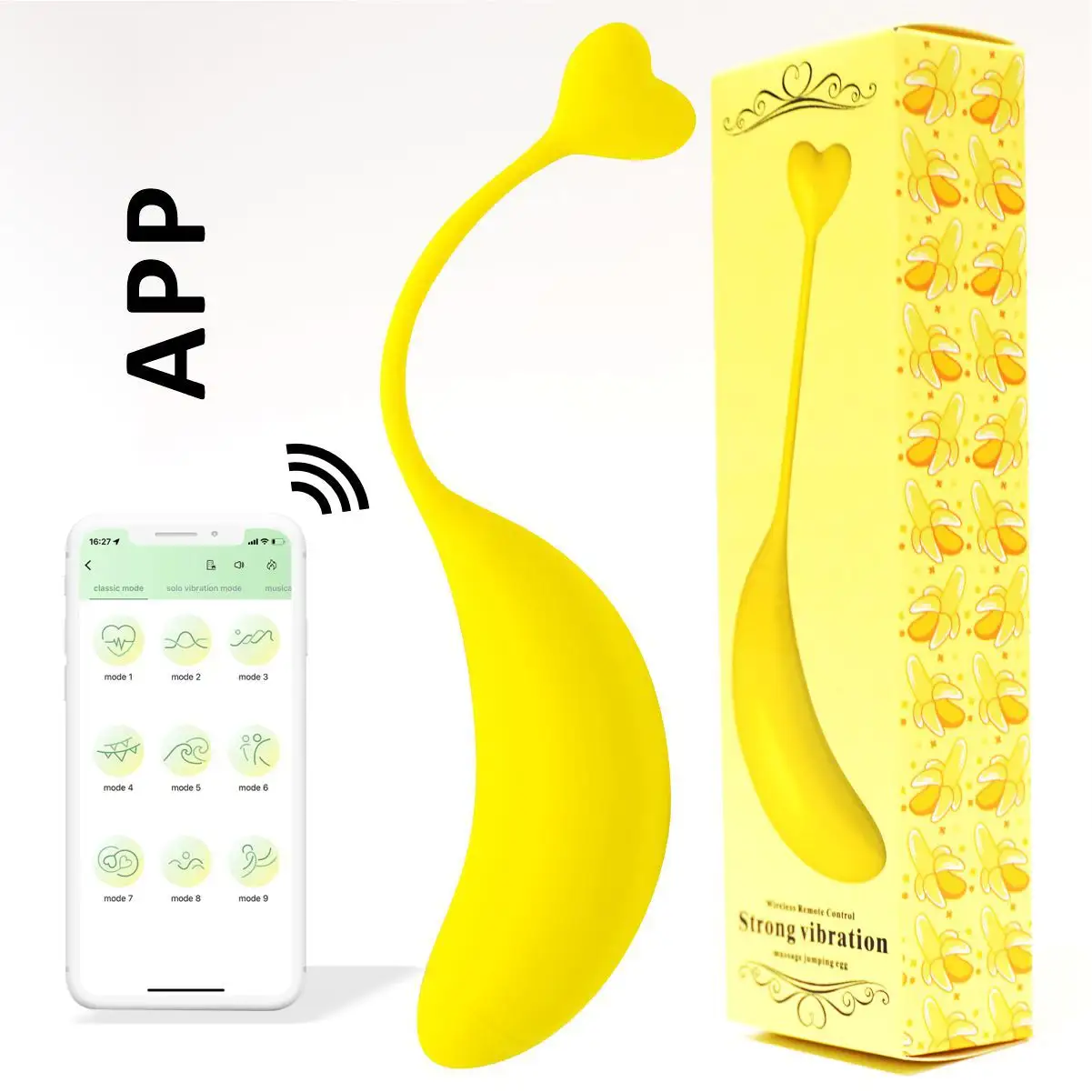 Female Products Vibrating Jump Egg Banana Shape Egg Vibrator Wireless Vibrating Eggs