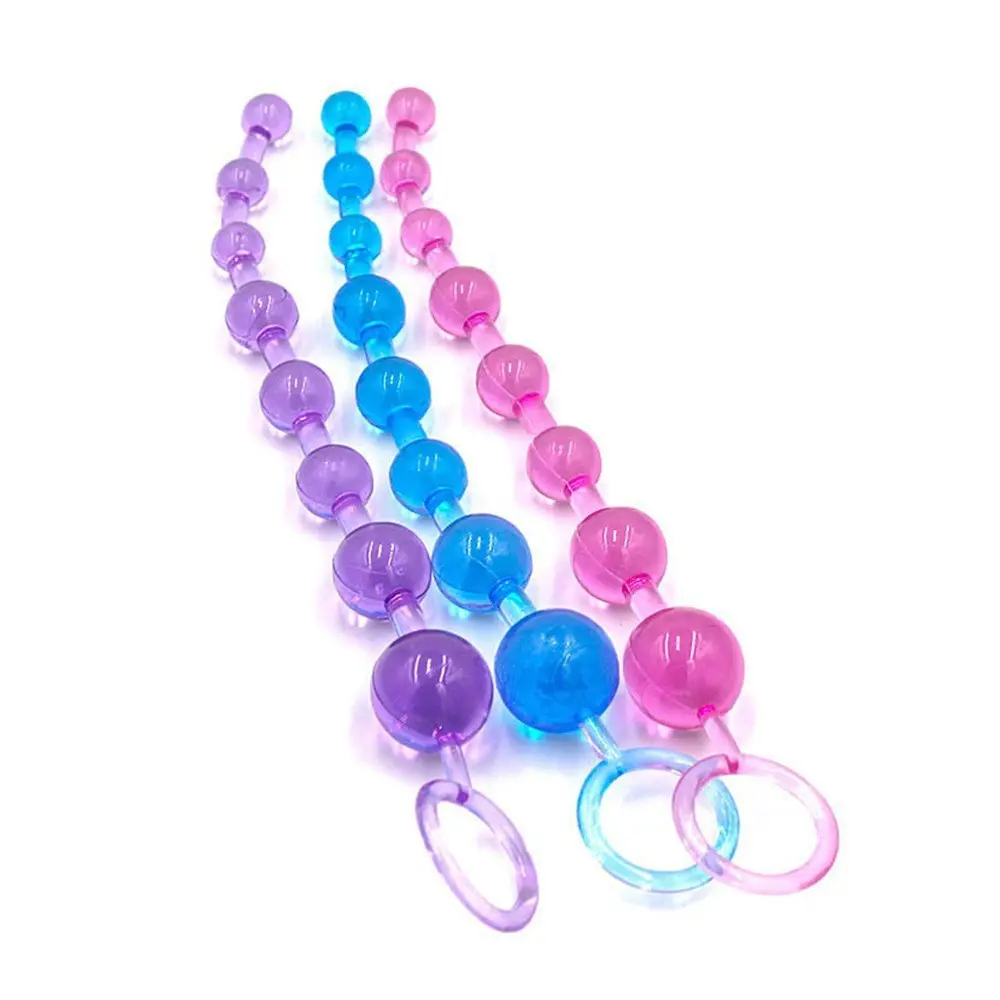 Female Masturbation TPE 10 Beads Anal Plug SM Sex Toy G Spot Crystal Bead Butt Plug Tail Bead Fun Adult Toy for Couple