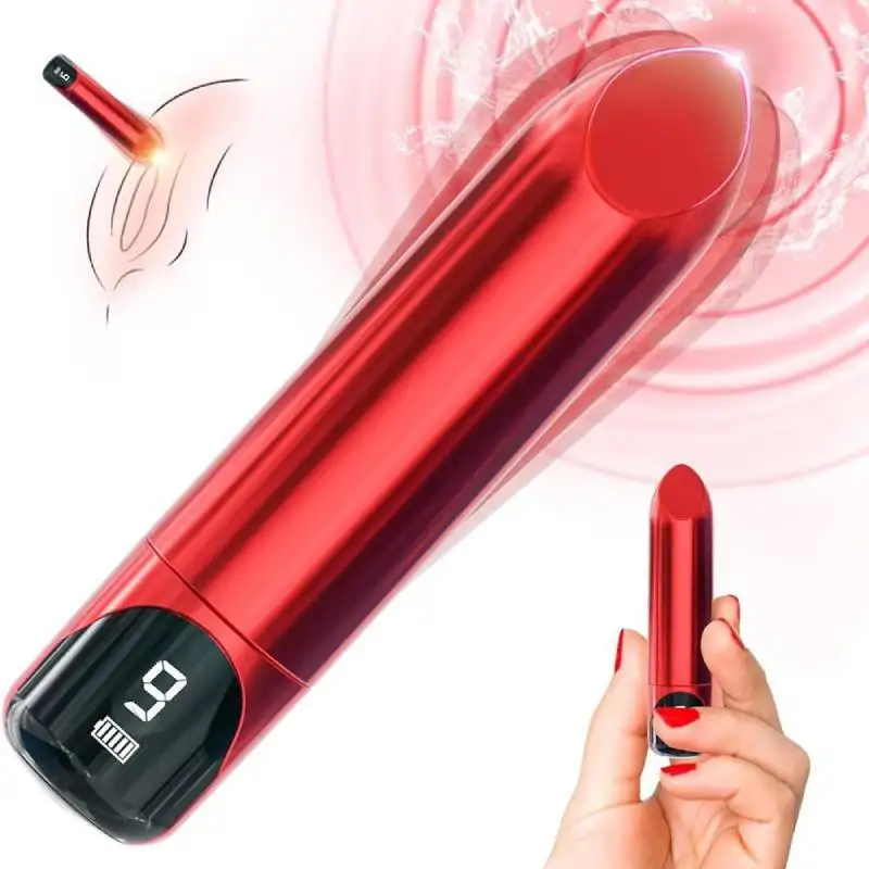 LED Display Portable G-Spot Clitoral Nipple Anal Sex Stimulation Masturbation Mini Bullet Lipstick Vibrator for Woman Sex Toys