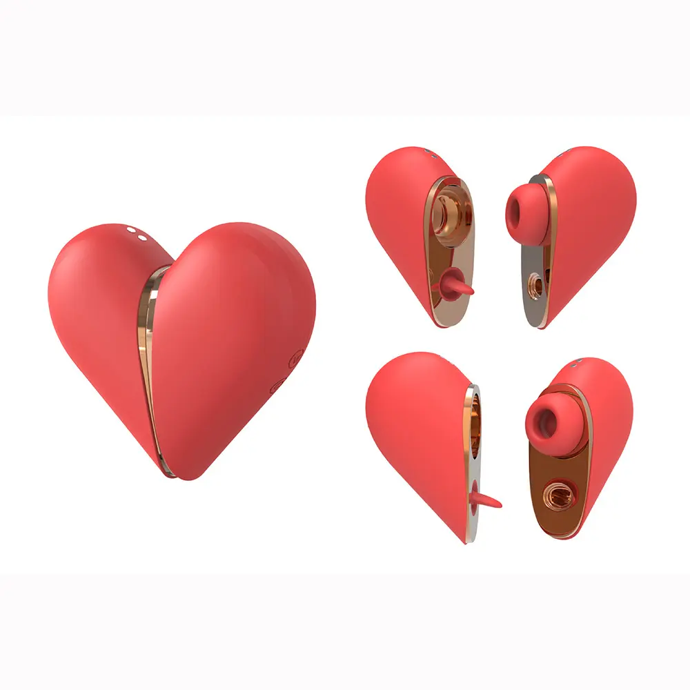 New Love Heart Love Egg Sex Toys 2 in 1 Clit Sucking Pating Tongue Licking Vibrator Suction Vibrator for Women Vibrator
