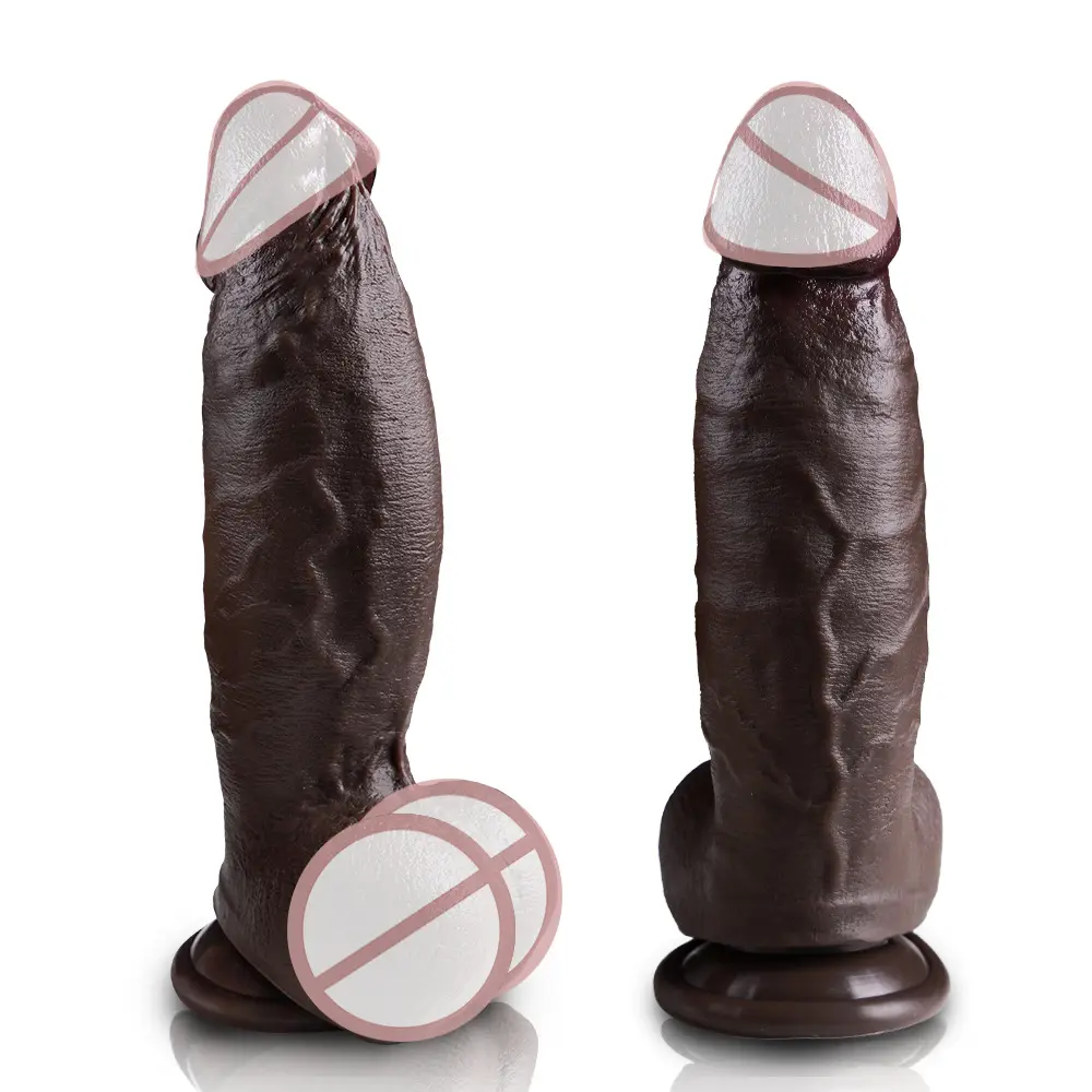 Wholesale Realistic Black Dildo Liquid Silicone Anal Plug with Ball Suction Cup Manual Thrusting Adult Sex Toy for Women
