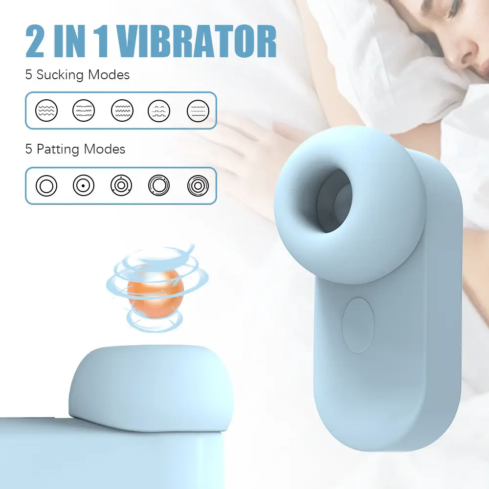 2 in 1 Tapping Sucking Vibrator Adult Sex Toy for Clitoral Mini Earphone Vibrator Personal Nipple Massager