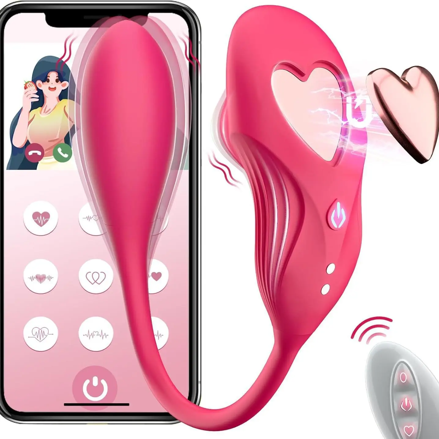 Direct Sales.Women's Vibrator Hearts Wear Vibrating Love and Jumping Eggs Adult Sex Toys Masturbation Vibrator Sex Toy Box
