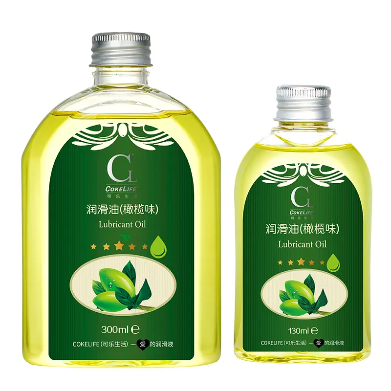 CokeLife 130ml Olive Flavored Women's Sex Massage Oil Smooth Body Lubricant with Essential Plant Extracts Comfortable for Girls