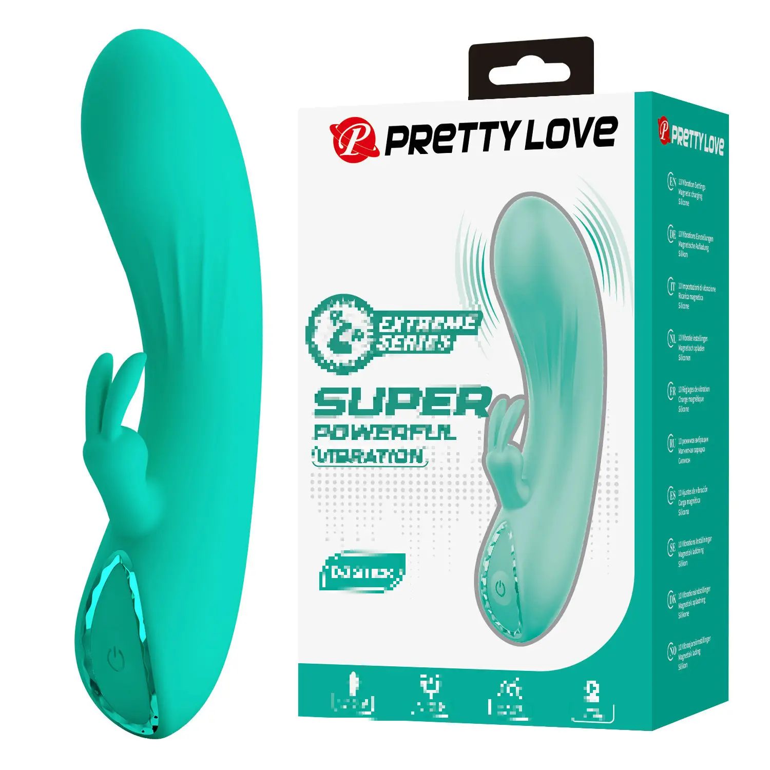 Pretty love Super Powerful Rabbit Dildo Vibrator Female Stimulator Rechargeable Vibrating Silent Sex Toys
