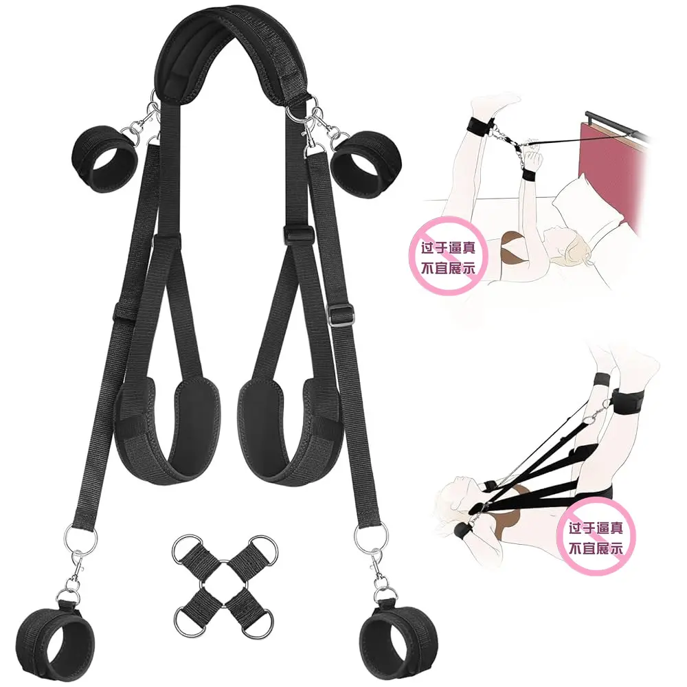 SM Adult Sex Toys Upgraded Leg with Hand and Foot Cuffs Detachable Couple Sexual Position Binding Strap Props