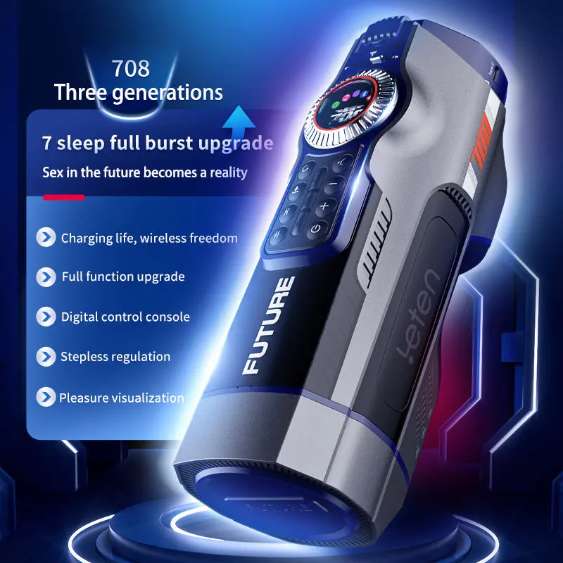 Leten Future 708 Three Generations Piston Male Masturbator with Heating & Moaning Function Adult Pleasure Device for Men
