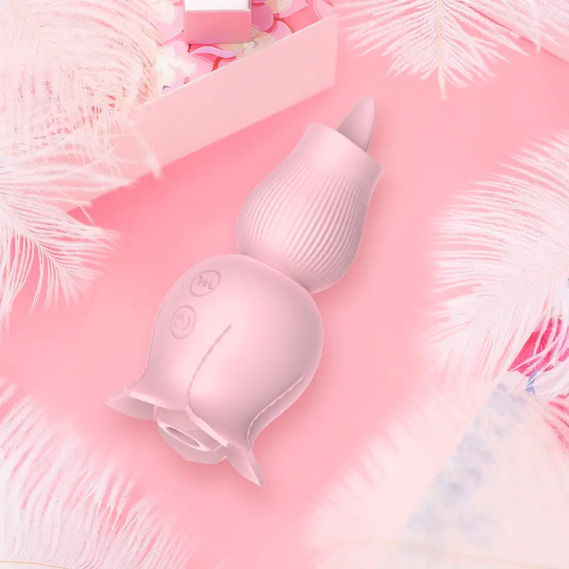 Double-Headed Rose Stimulator Wholesale Women's Tongue Sucking Vibrators Licking  Sexuales Sex Toys