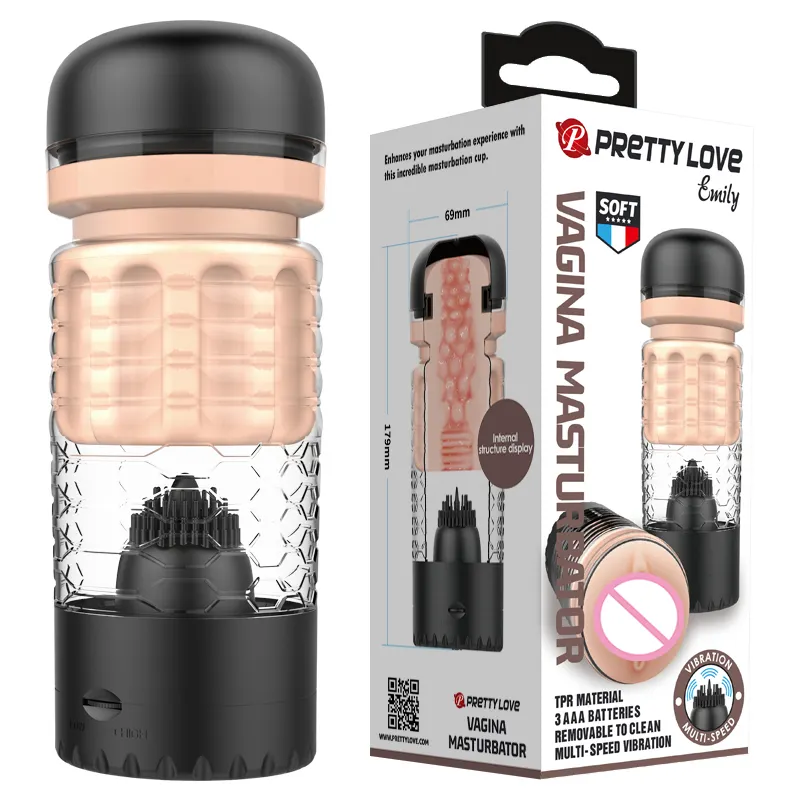 Pretty Love Automatic Rotation Artificial Vagina Male Masturbator Machine Rubber Vagina Cup for Man