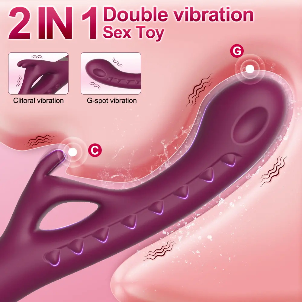 Rechargeable Crocodile-Shaped G-Spot Vibrator for Adults Dual Motors Internal External Stimulation USB Liquid Silicone Material