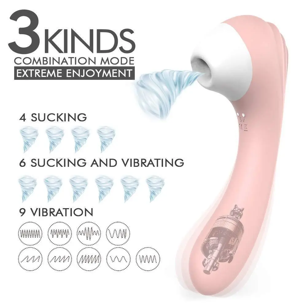 Female 3 in 1 Clitoral Stimulator Clit Sucker Oral Sex Licking Clitoris Sucking Nipple Vibrator for Women