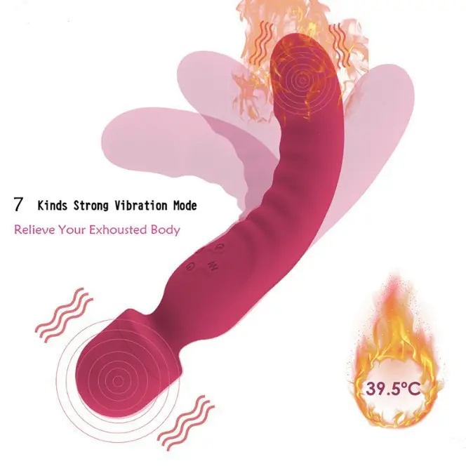 Double Head Wireless Handheld Massager Stick Waterproof Soft Touch Safe Silicone ABS Material Sex Toy