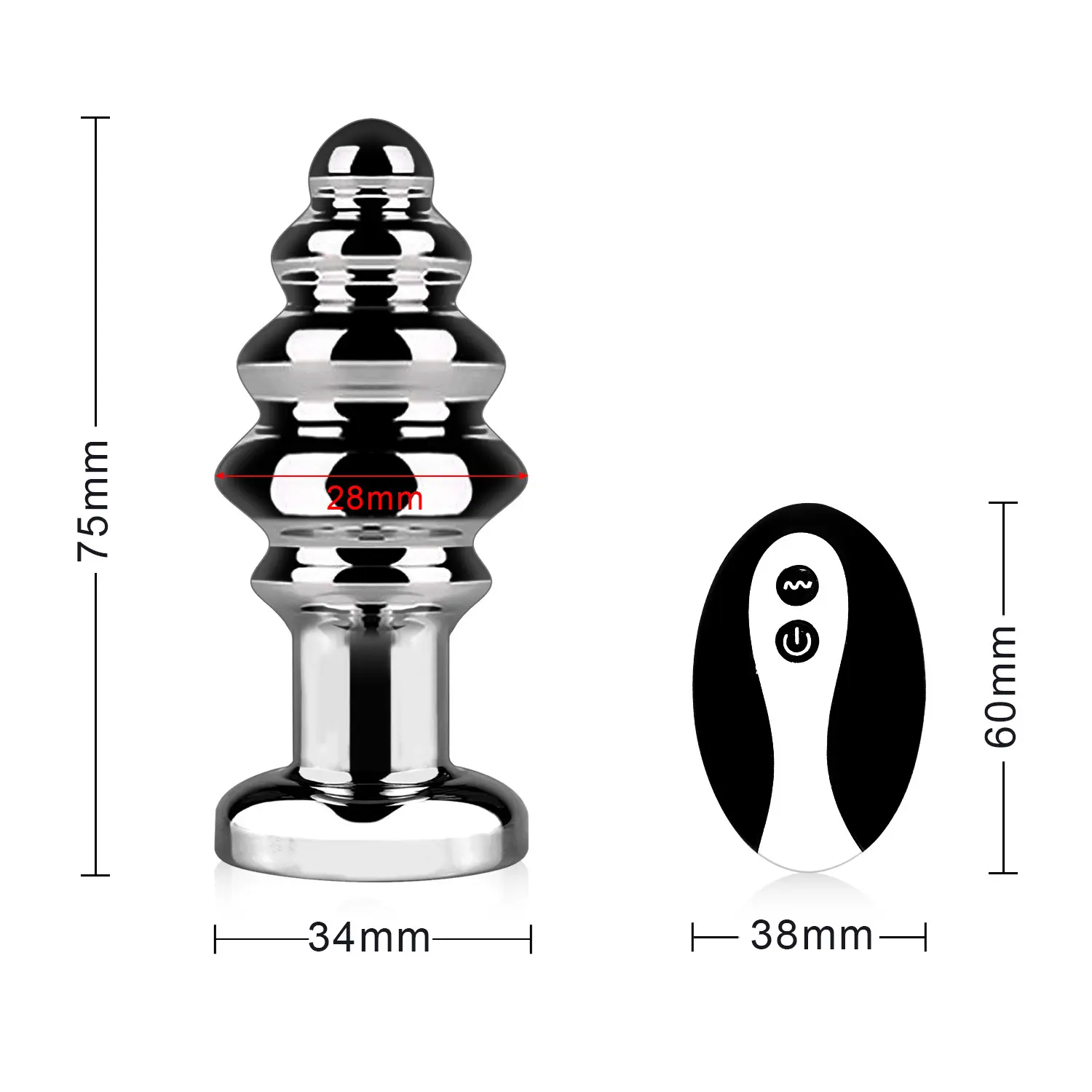 Electric Metal Anal Plug with Remote Control or App Control 10 Frequency Vibrating Butt Plug Adult Sex Toy for Men