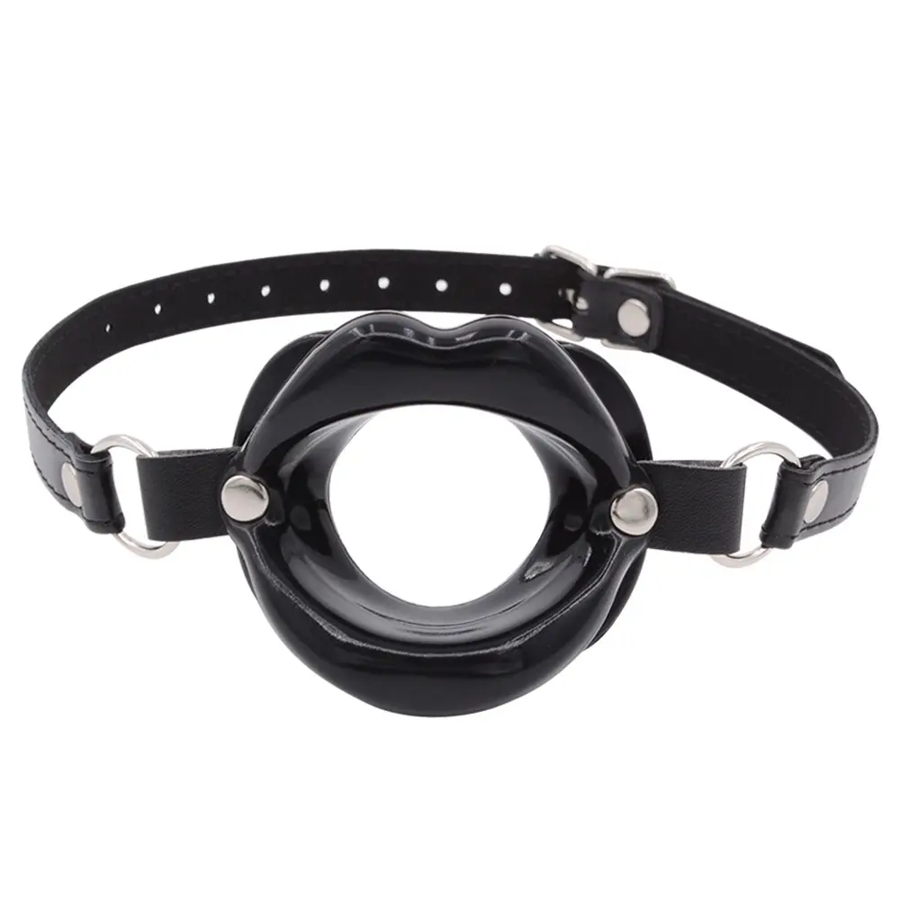 PU Leather Silicone Adult Slave Erotic Sex Harness Open Gag Ball Mouth Ball BDSM Bondage Ring Couples Toys for Erotic Games