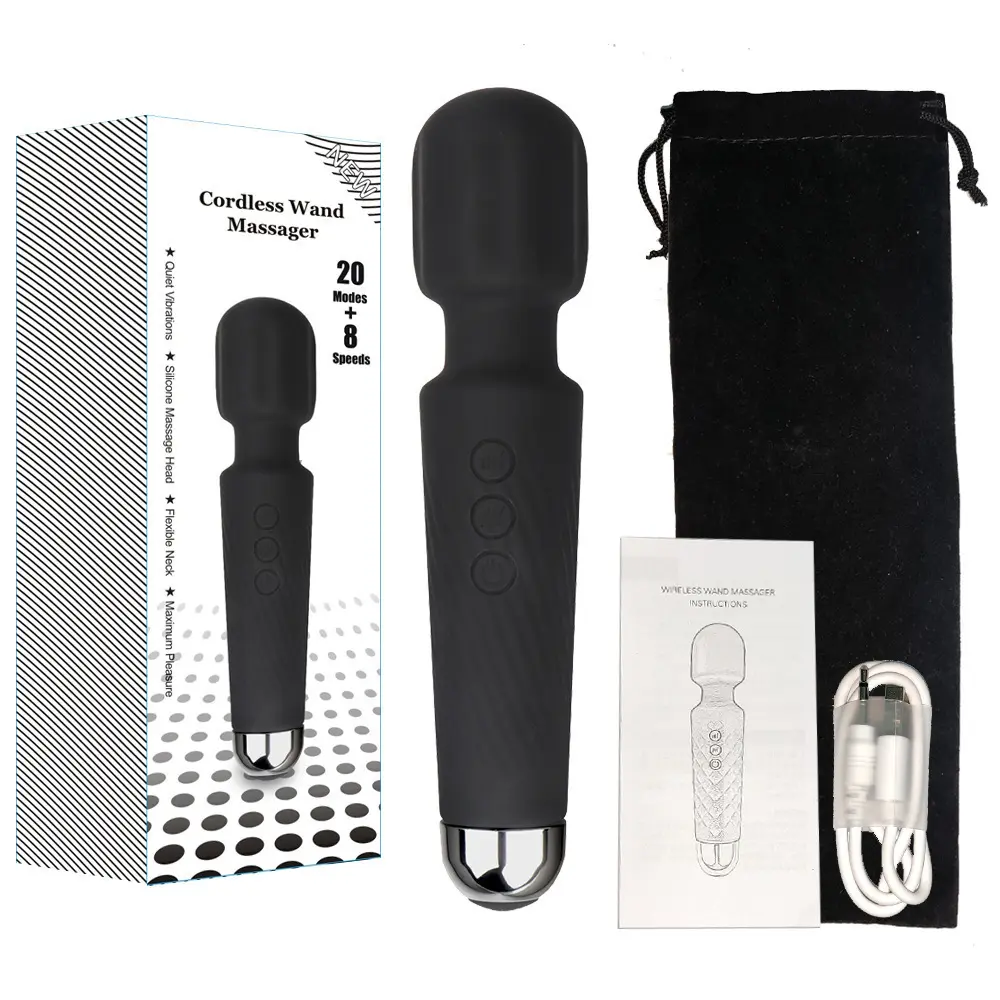20-channel 8-speed Usb Charger Strong Speed Av Wand Massage Adult Sex Toy Magic Personal Full Body Wand Vibrator
