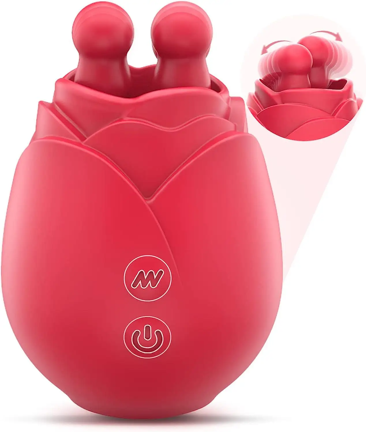 New Factory Price Rose Double Tongue Licking Vibrator Nipple Clitoris Orgasm Sex Toys Wholesale