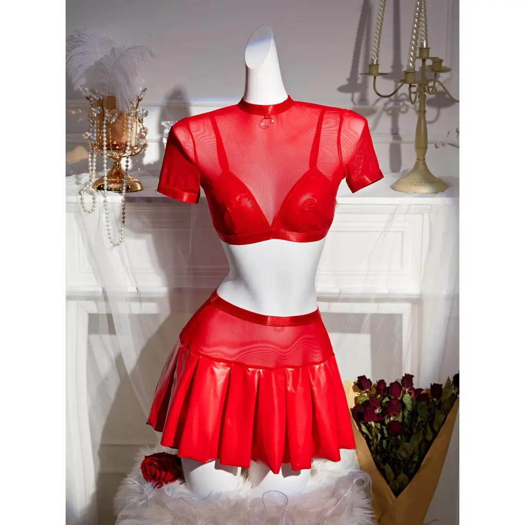 Red Color 3pc Women Sexy Lingerie Sleepwear Lingerie Women Sexy Underwear for Sex