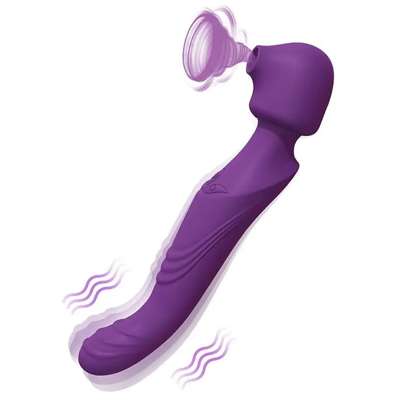 New Design 2 in 1 Powerful AV Sucking Vibrator Silicone Wand G-Spot Massager Sex Toy for Couple Clitoris Stimulator for Adults
