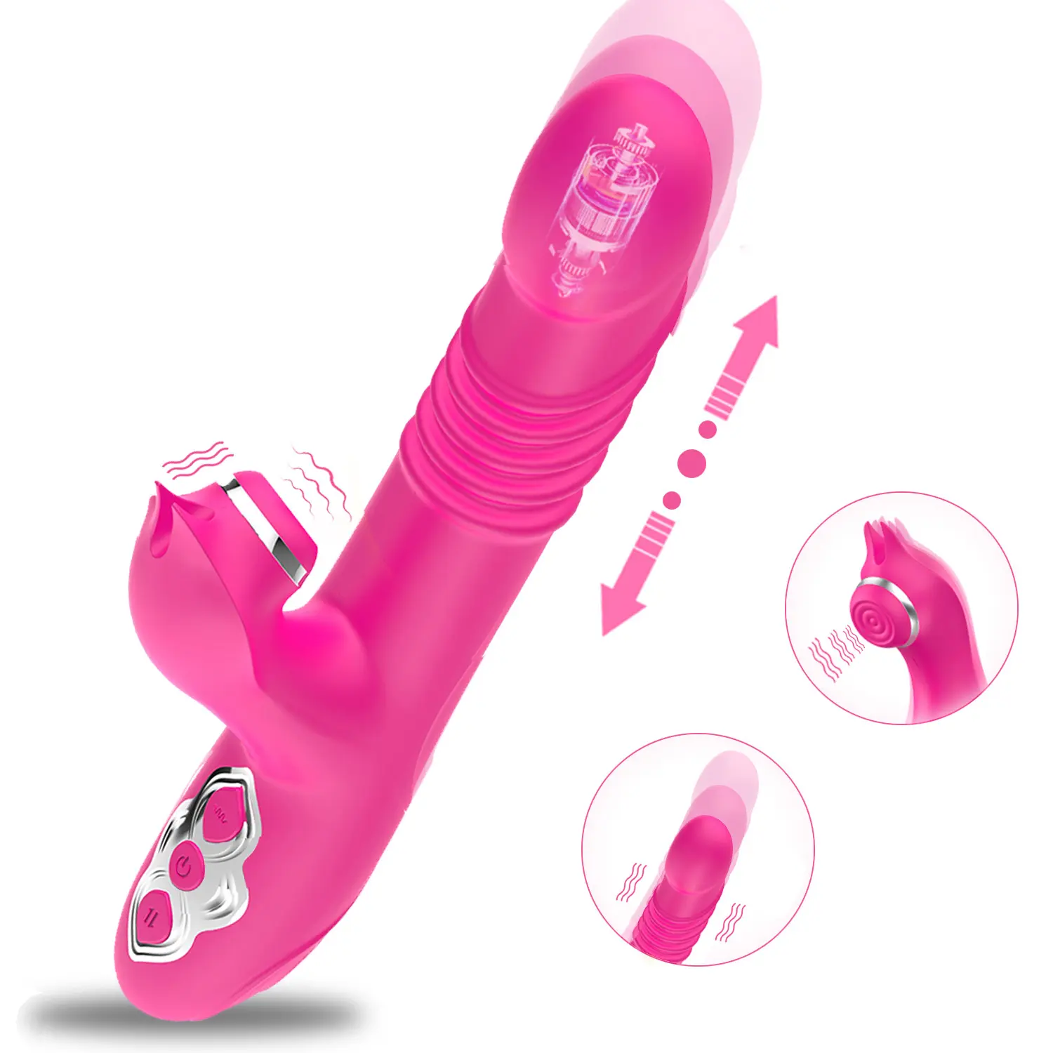 2 in 1 Adult Sex Toy New Design AV Vibrator with Sucking and Vibrating Functions Stimulating G-Spot Clitoris Vibrator Sex Toys