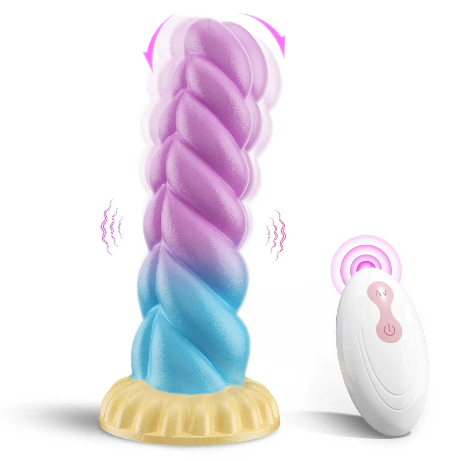 Remote Control Silicone Realistic Vibrator Dildo Anal Plug with Suction Cup 8 Vibration Modes Sex Toys for Women