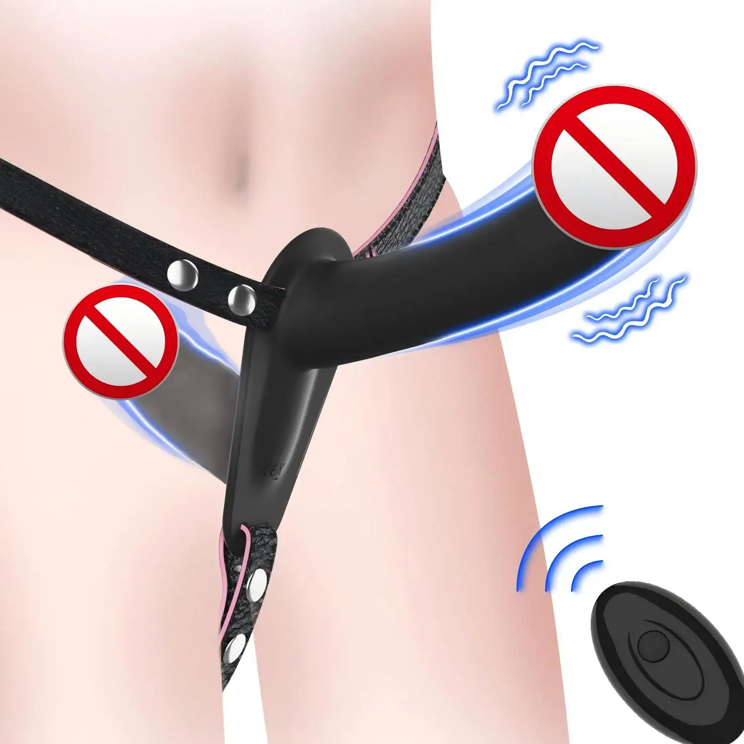10 Speeds Strapless Strapon Dildo Vibrator Female Double Vibrating G Spot Adult Sex Toys for Women Couple Anal Massager