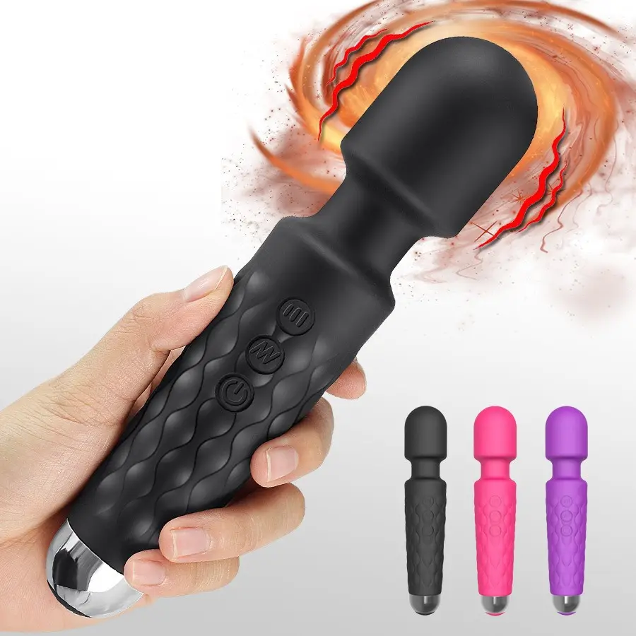 Powerful Wand Massager Vibrator USB Rechargeable Silicone Portable Handheld Clitoral G Spot Vibrator Adult Sex Toys for Women