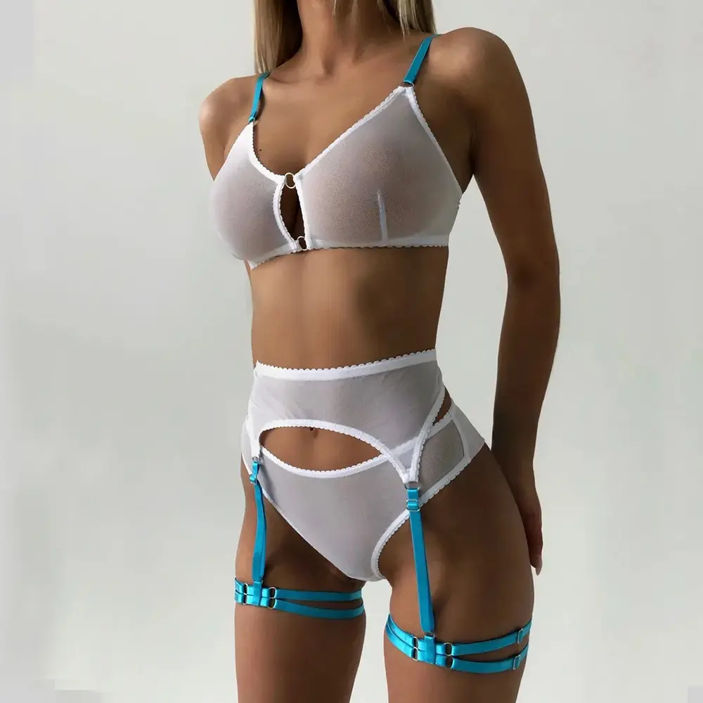 Hot Selling Women's Erotic Lingerie Set Transparent Lace Bodysuit with Embroidery Decoration Sexy Women's Bodysuit