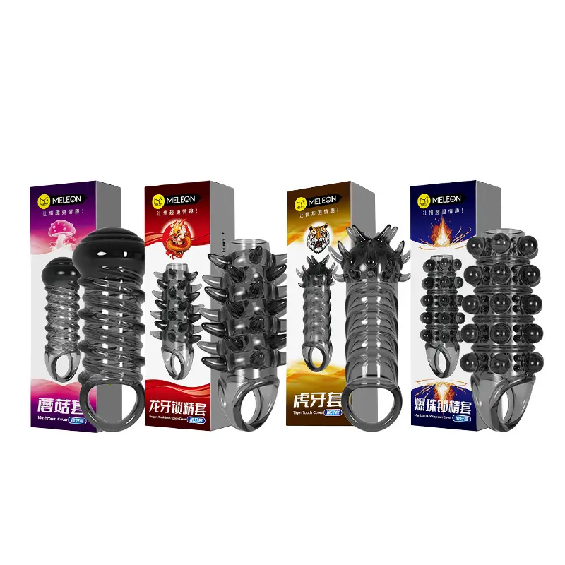 Hot Selling Black Dildo Sleeve Clitoral Stimulation Delay Ejaculation Sex Toys for Men and Couples